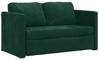 vidaXL Sofa Bodensofa mit Schlaffunktion Dunkelgr&uuml;n 122x204x55 cm Samt, 1 Teile