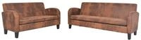 vidaXL Sofa, 2-tlg. Kunstleder in Wildleder-Optik Braun
