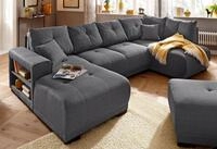 Home affaire Wohnlandschaft Viborg U-Form, mit Regal in der Armlehne, wahlweise...