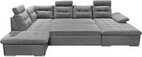 ED EXCITING DESIGN Wohnlandschaft Jakarta U-Form mit Bettfunktion, Bettkasten,