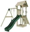 OutdoorToys Spielturm G&ouml;teborg, aus Holz in Dunkelgr&uuml;n mit Kinderschaukel &...