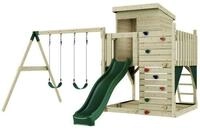 OutdoorToys Spielturm Bj&ouml;rn, aus Holz in Dunkelgr&uuml;n mit Kinderschaukel &...