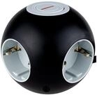 REV REV Powerglobe mit Schalter, 4-fach, schwarz/grau Mehrfachsteckdose