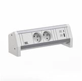Bachmann DESK 2xCEE7/3 1xUSB A/C 22W GST18 RAL9010 Steckdosenleiste, 902.0290