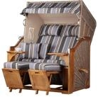bene living Strandkorb Schleswig Pinie 2-Sitzer - PE mokka - Modell 555, BxTxH: