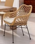 Rattanstuhl HOME AFFAIRE, gelb (honigfarben, schwarz, honigfarben), B:64cm...