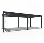 Weide Pergola Deluxe Pavillon Terrassen&uuml;berdachung Aluminium 3,6 x 7,2 M...