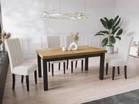 WFL GROUP Esstisch Gemini ausziehbar rechteckig modern mit schwarzen Holzbeinen...