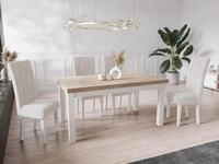 WFL GROUP Esstisch Avena ausziehbar rechteckig modern mit wei&szlig;en Holzbeinen...