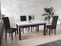 WFL GROUP Esstisch Gemini ausziehbar rechteckig modern mit schwarzen Holzbeinen...