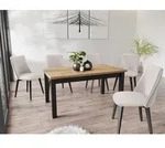 WFL GROUP Esstisch Davidof ausziehbar rechteckig modern mit schwarzen Holzbeinen