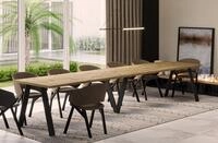 Endo-Moebel Esstisch Lungo XXL 130-405 cm, Metallgestell, ausziehbar,...
