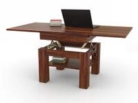 designimpex Couchtisch Design Cleo stufenlos h&ouml;henverstellbar aufklappbar Esstisch