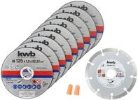 kwb Trennscheibe D&uuml;nn- + Diamanttrennscheiben-Set 125x1.0, 10-tlg 712032