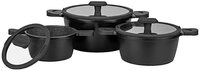 Mulex Topf-Set HAPPINESS BLACKLINE, Alugu&szlig; (leichte Reinigung, 6-tlg., exzellenter
