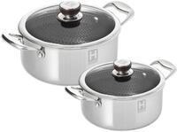 HENSSLERS Topf-Set, Edelstahl (Set, 2-tlg., je 1 Kochtopf &Oslash; 20 und 24 cm, mit