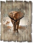 Artland Wanduhr Ein Elefant l&auml;uft auf der Stra&szlig;e (wahlweise mit Quarz- oder