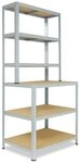 shelfplaza Schwerlastregal HOME, 190x80x60cm als Werkbank Regal verzinkt,