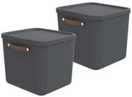 ROTHO Aufbewahrungsbox 2er-Set Aufbewahrungskiste 40l (Aufbewahrungsset,...