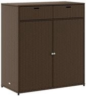 vidaXL Gartenbox, Gartenschrank Braun 105x55x113 cm Poly Rattan