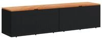 vidaXL Gartenbox Gartentruhe Schwarz 220x50x54 cm Poly Rattan nholz