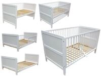 Micoland Kinderbett Kinderbett Juniorbett Beistellbett 140x70 cm 3in1 wei&szlig;