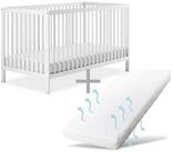 Ehrenkind Babybett PUR inkl. Matratze aus massivem Buchenholz, Gitterbett, Baby Bett,
