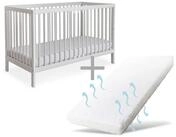 Ehrenkind Babybett PUR inkl. Matratze aus massivem Buchenholz, Gitterbett, Baby Bett,