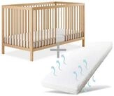 Ehrenkind Babybett PUR inkl. Matratze aus massivem Buchenholz, Gitterbett, Baby Bett,