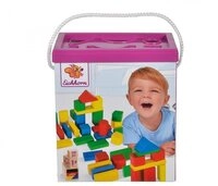 Eichhorn 100050161 - Holzbausteine bunt, 50-teilig Konstruktions-Spielset