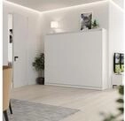 SMARTBett Schrankbett Classico 140x200 cm, 160x200 cm Horizontal Wei&szlig; Klappbett