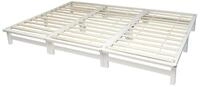 Homestyle4u Bett 270x200 Familienbett XXL Wei&szlig; Grau Natur Bettgestell extra...