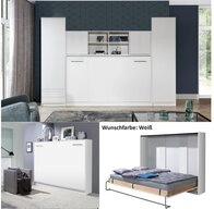 QMM TraumM&ouml;bel Schrankbett Wandbett HB 90x200 mit 2 Schr&auml;nken & Aufsatz