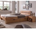 Meble Stolrus Schlafzimmer-Set Bettkasten Schubladen Kernbuche massiv ge&ouml;lt 2er oder