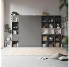 SMARTBett Schrankbett WOHNWAND Schrankbett 140x200 Vertikal mit Regalen (Set, 10-St.,