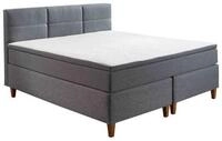 Sun Garden Boxspringbett KENORA, 180 x 200 cm, Grau, Webstoffbezug, mit