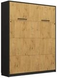 QMM TraumM&ouml;bel Schrankbett Wandbett modern vertikal GN 160 x 200 mit LED wei&szlig; congo