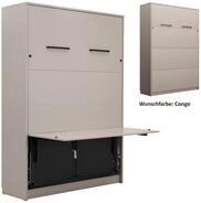 QMM TraumM&ouml;bel Schrankbett Klappbett vertikal GN 140x200 mit LED und