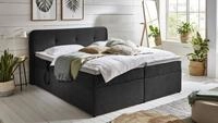 Sun Garden Boxbett Doppelbett Gabriola Boxbett grau mit Motor Topper 180x200 cm,