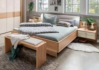 WIEMANN Bett Kiruna, Bettgestell, Bettrahmen, Eiche Nachbildung, Polsterkopfteil