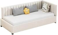 Flieks Polsterbett, Samt Daybett Tagesbett Schlafsofa Kinderbett 90x200cm