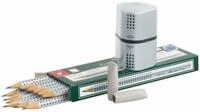 Faber-Castell Bleistift GRIP 2001 Bleistift-Set HB silber mit Radierer 1 Set