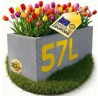 ONDIS24 Blumenkasten Vulkan 57L Gestein/Basalt Optik mit Wasserspeicher