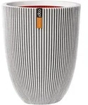 aplanta Blumentopf Pflanztopf elegant niedrig Groove elfenbein, 34x46 cm