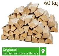 Flameup Kaminholz Brennholz Kaminholz Holz 60kg Ofen Kamin Kaminofen Grill Buche 25