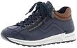 Sneaker RIEKER, Damen, Gr. 37, blau (marine), Lederimitat, Schuhe Sneaker