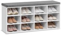 VASAGLE Schuhbank Schuhregal, Sitzbank, 12 F&auml;cher, f&uuml;r Wohnzimmer, Flur,