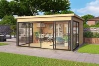 LASITA MAJA Gartenhaus Flachdach 4x4m Holz Domeo 5, BxT: 418x418 cm, ohne
