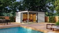 LASITA MAJA Gartenhaus Flachdach 5x5m Holz Domeo 6 Loggia, BxT: 500x500 cm, ohne