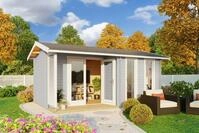 LASITA MAJA Gartenhaus Riverside, BxT: 500x357 cm, (Set), Blockbohlenhaus 28mm, mit